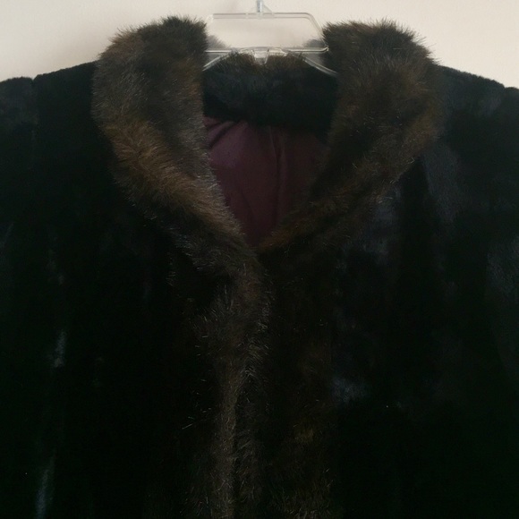 Vintage Mariel Black and Brown Faux Fur Jacket - Picture 2 of 8